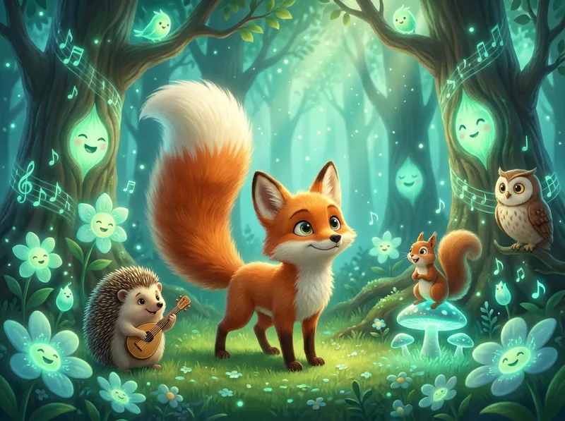 Le petit renard de la forêt enchantée